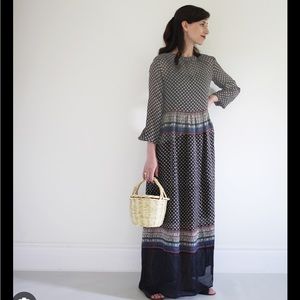 DÔEN Willow Dress - RARE - Silk Maxi Dress, Slip Included - Size XS